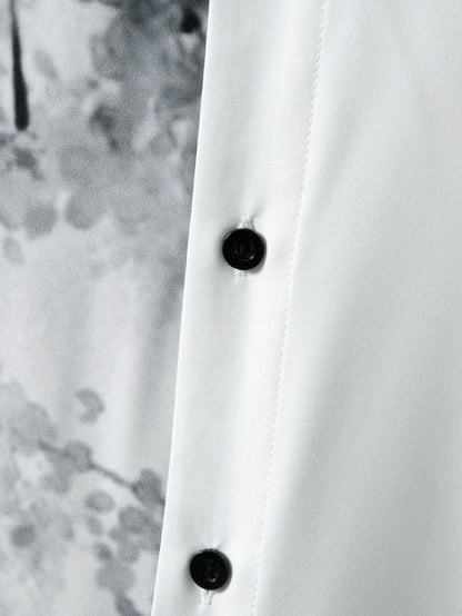 Manfinity Homme Men Plants Print Button up Shirt without Tee