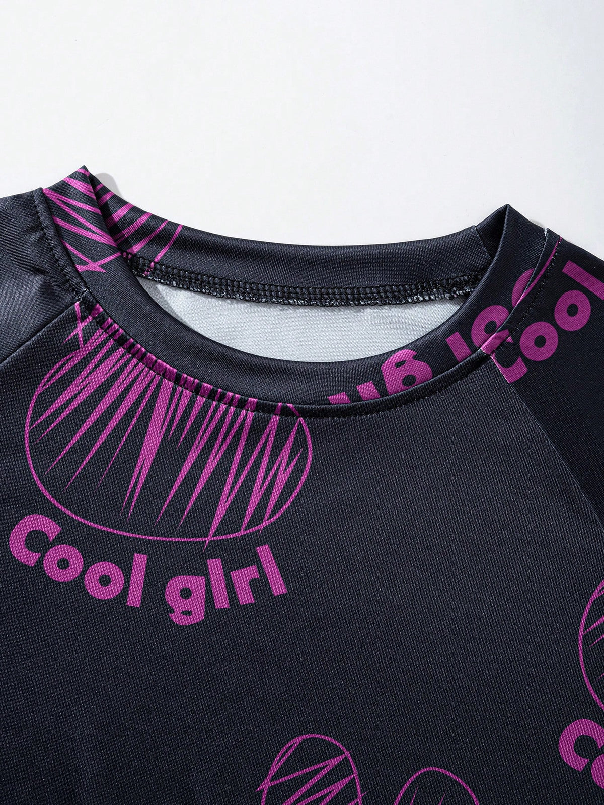 Tween Girl Cool Printed T-Shirt & Fashionable 3D Work Pants, Dark Pink