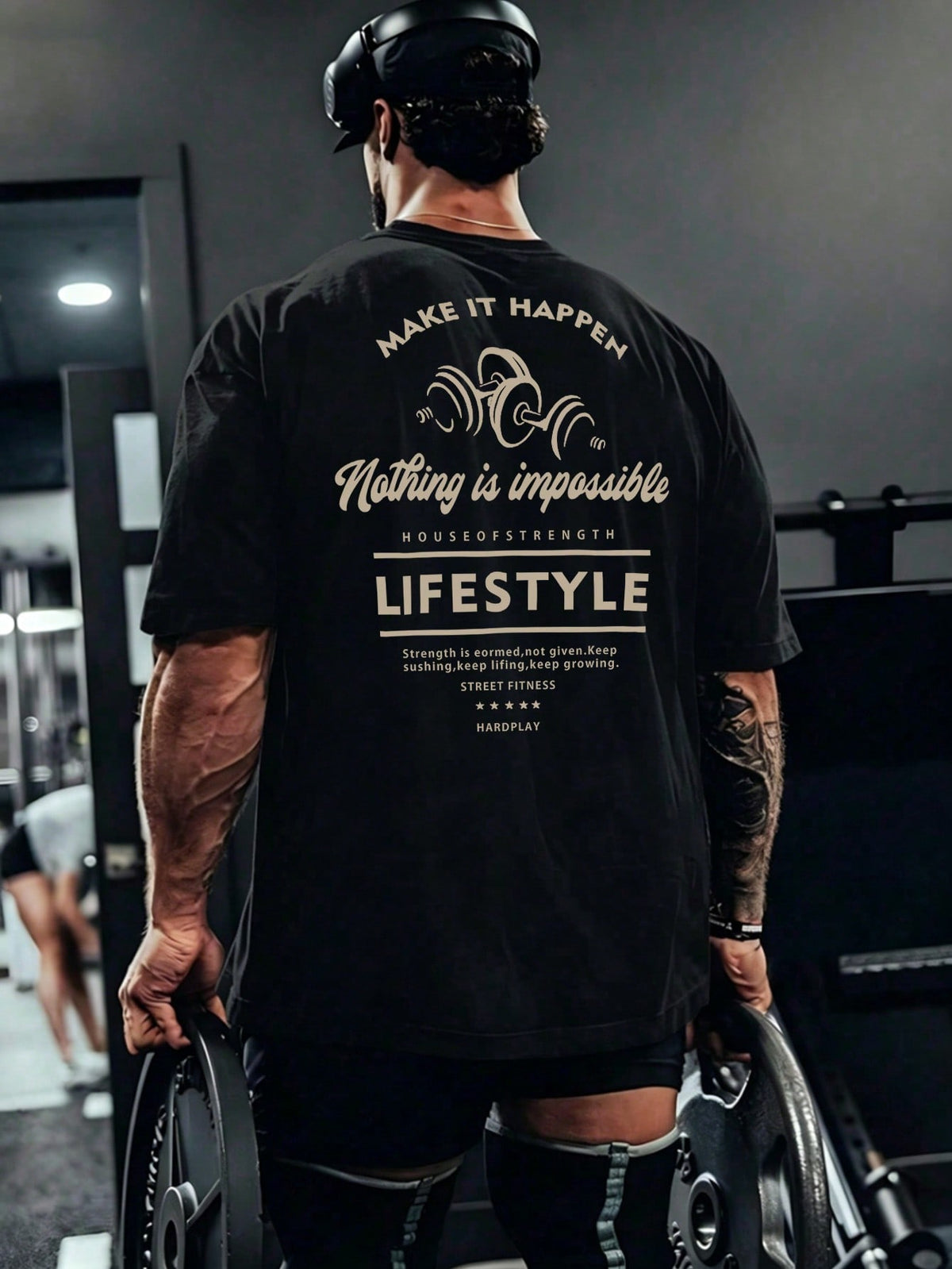 Gymbeat Boyfriend Style Men'S Casual Slogan Graphic Print Short Sleeve T-Shirt Workout Tops Gym Top Breathable, Lightweight