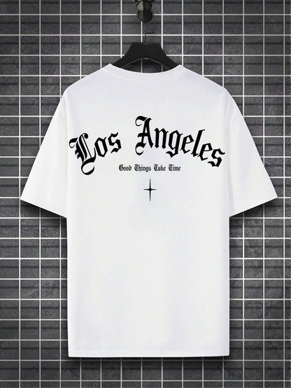 Manfinity Roghcode Men'S Letter Printed T-Shirt, 2000S Style