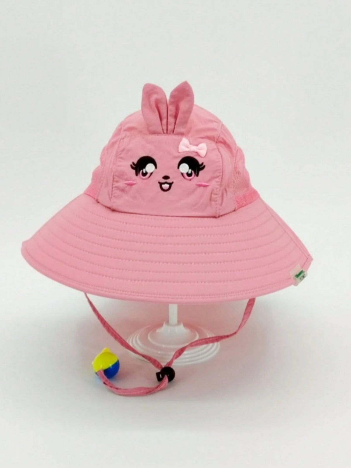 Summer Cute Cartoon Wide Brim Sun Hat for Toddler Boys and Girls, UV Protection Cap with Whistle