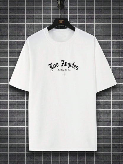 Manfinity Roghcode Men'S Letter Printed T-Shirt, 2000S Style