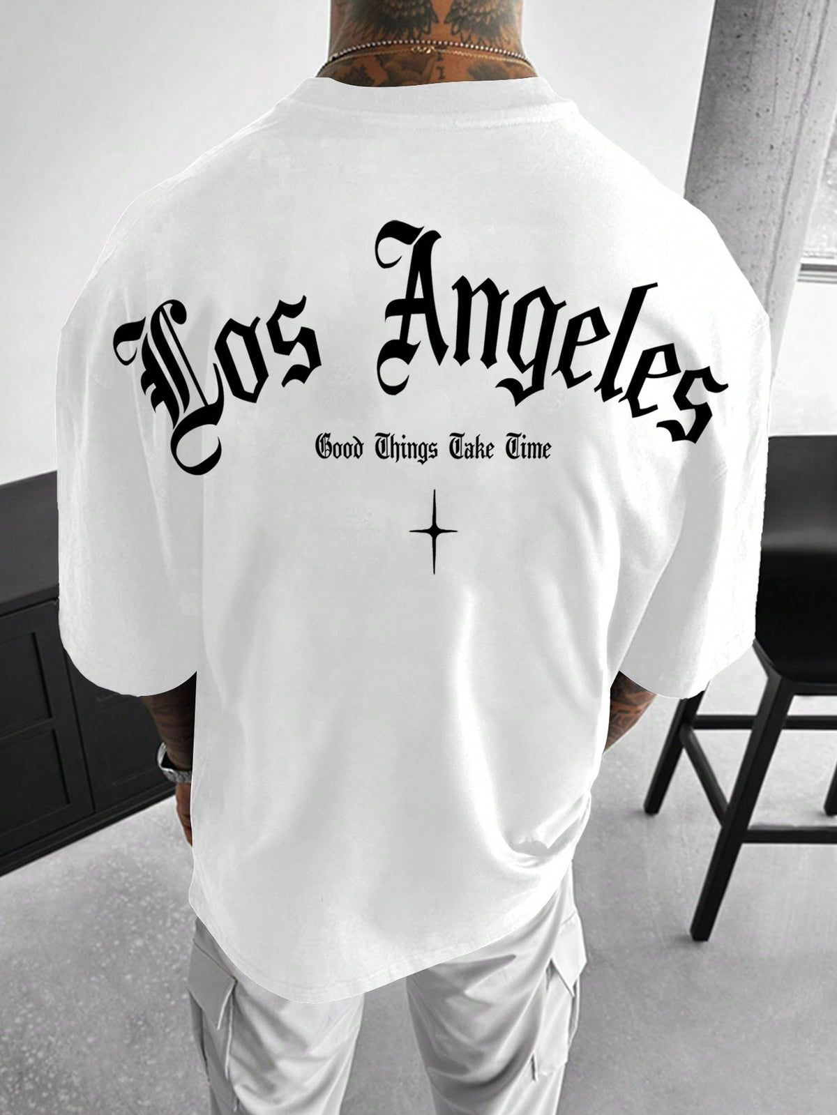 Manfinity Roghcode Men'S Letter Printed T-Shirt, 2000S Style