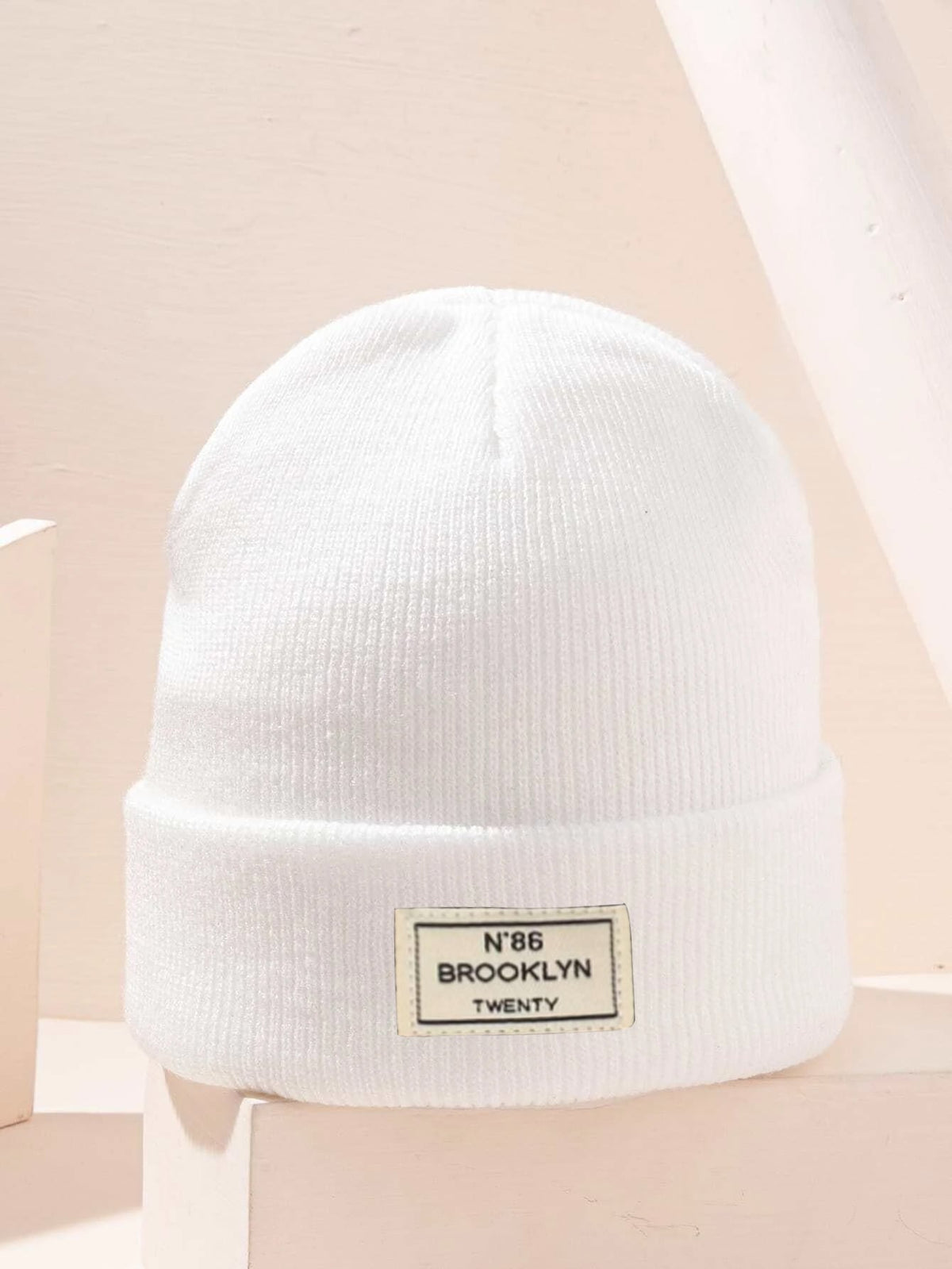 1 Pc Children'S Solid Multi-Color Outdoor Casual Fashion Printed Brooklyn Letter Pattern Cozy Knitted Hat, Suitable for All Seasons